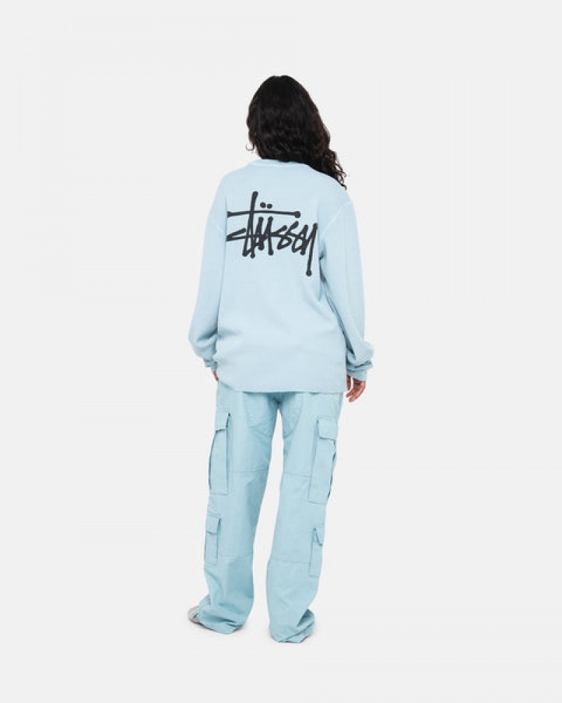 Férfi Stussy Basic Stock Ls Thermal Felsők Világos Kék Magyarország | KZC-6148