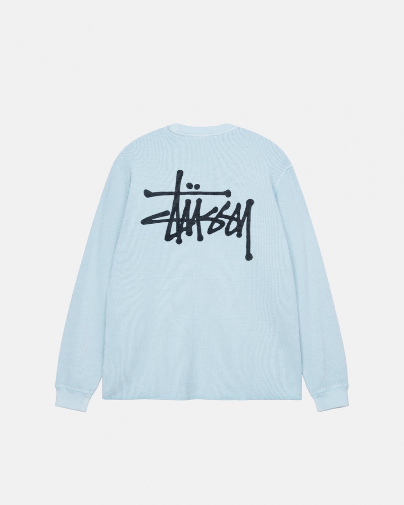 Férfi Stussy Basic Stock Ls Thermal Felsők Világos Kék Magyarország | KZC-6148