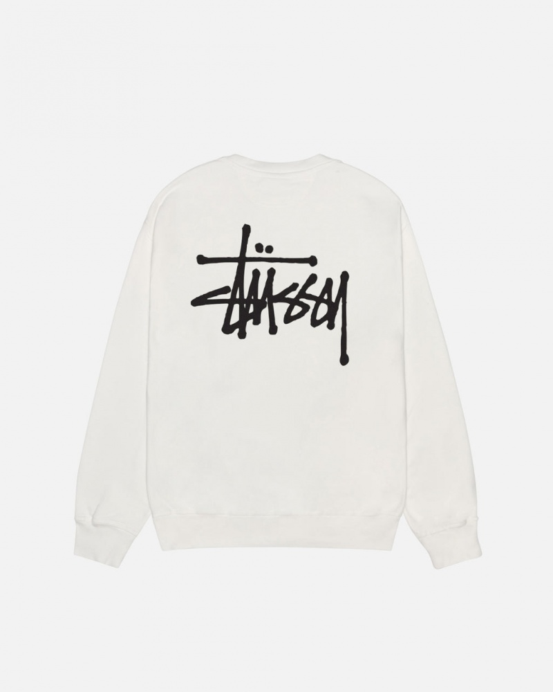 Férfi Stussy Basic Stüssy Pigment Dyed Crew Pulóverek Bézs Magyarország | XHJ-3729