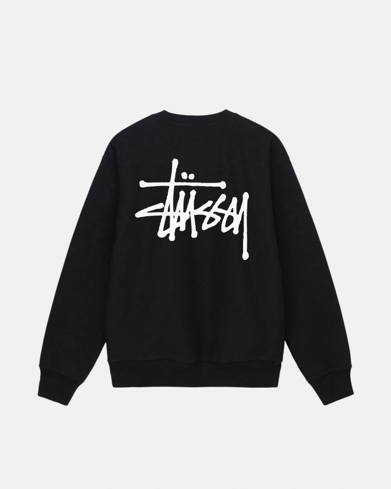 Férfi Stussy Basic Stussy Crew Pulóverek Fekete Magyarország | HSK-7888