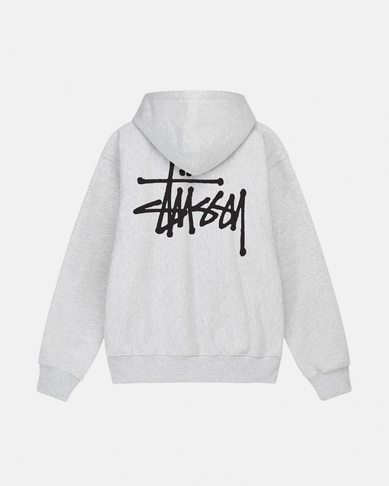 Férfi Stussy Basic Stussy Hoodie Kapucnis Pulóver Szürke Magyarország | OKQ-1753