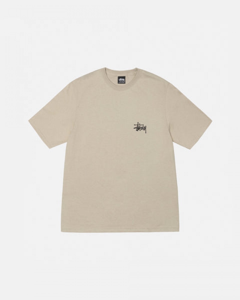 Férfi Stussy Basic Stussy Tee Póló Khaki Magyarország | AQK-2044