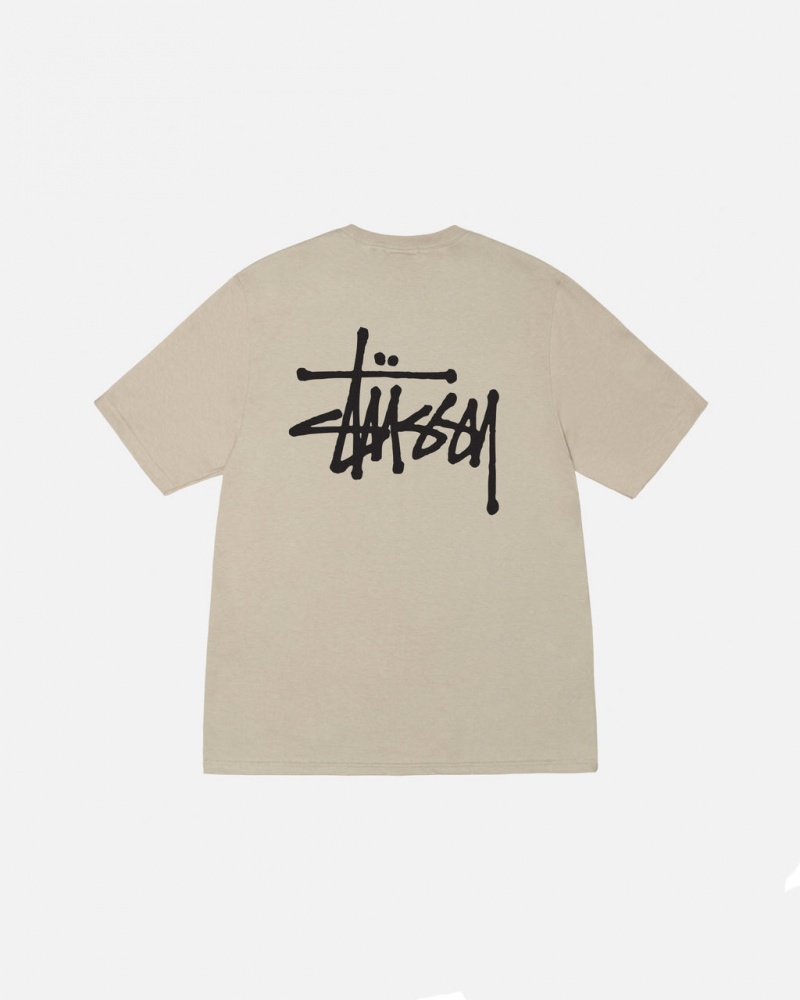 Férfi Stussy Basic Stussy Tee Póló Khaki Magyarország | AQK-2044