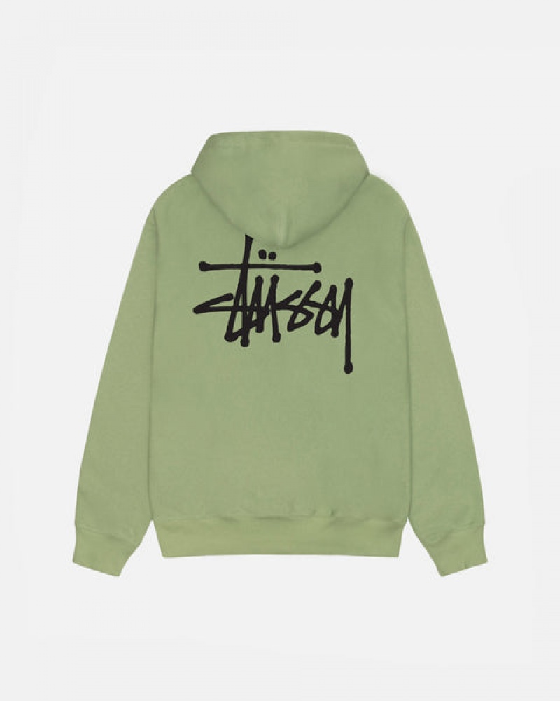 Férfi Stussy Basic Stussy Zip Hood Pulóverek Zöld Magyarország | INZ-9638