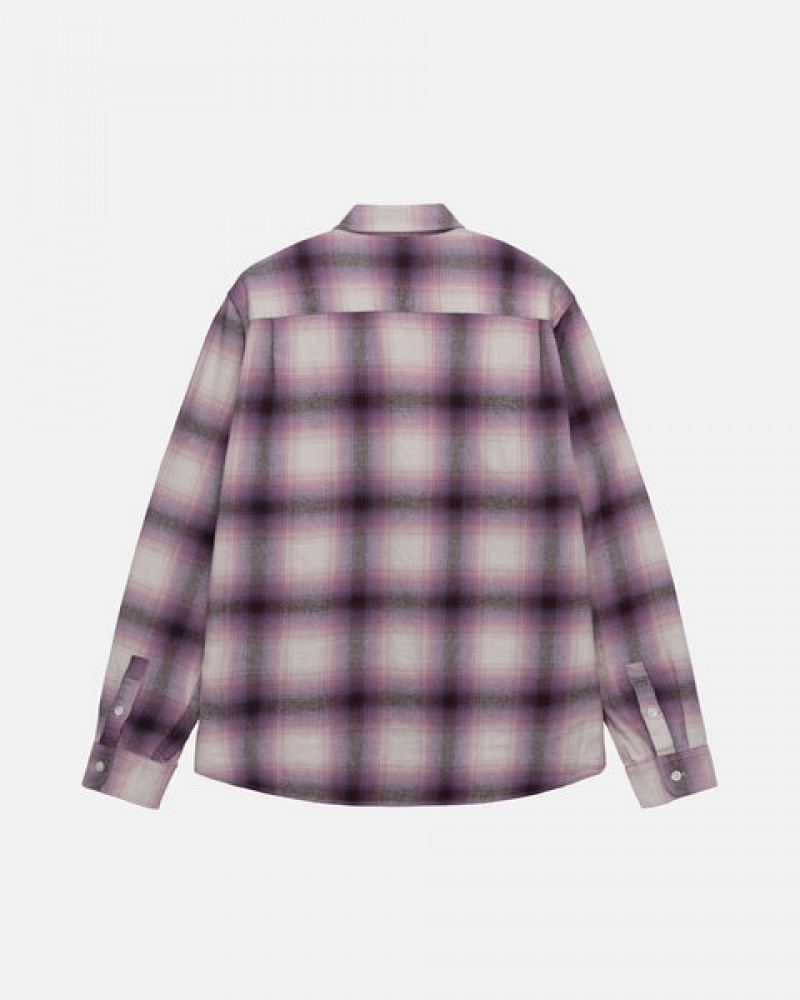 Férfi Stussy Bay Plaid Shirt Ingek Bordó Magyarország | TVN-6018