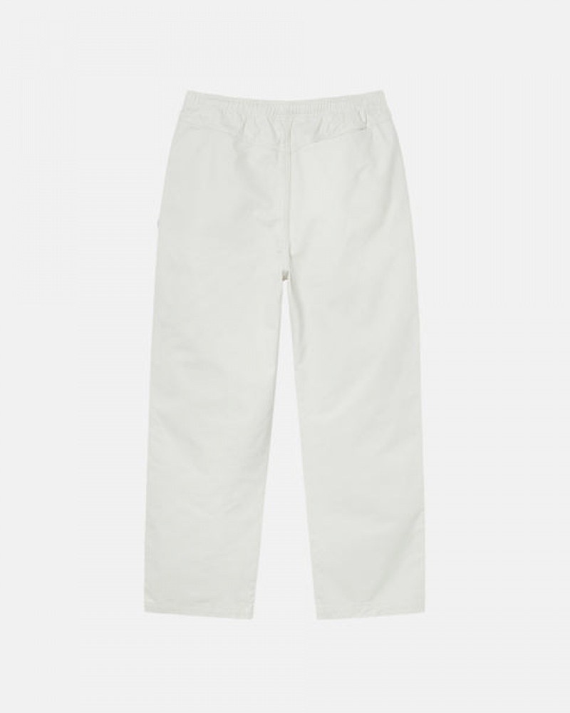 Férfi Stussy Beach Pant Brushed Pamut Nadrág Bézs Magyarország | VBK-7377