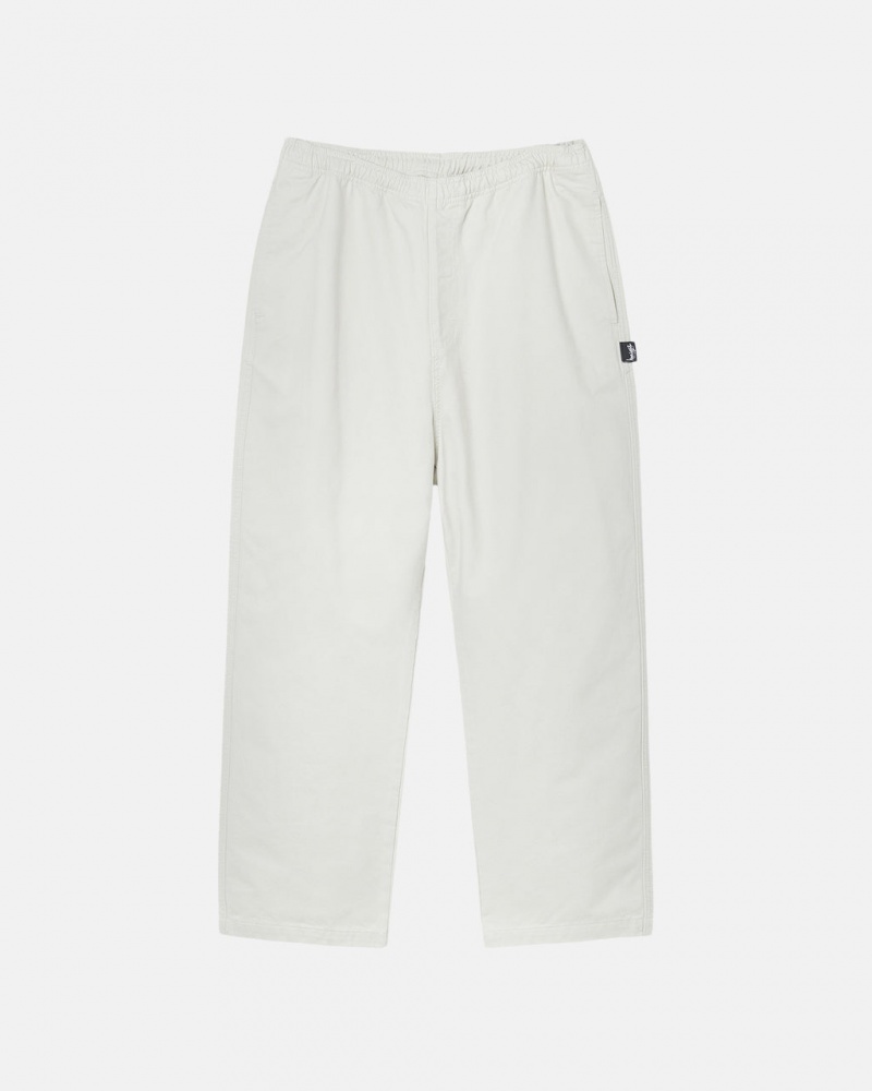 Férfi Stussy Beach Pant Brushed Pamut Nadrág Bézs Magyarország | VBK-7377