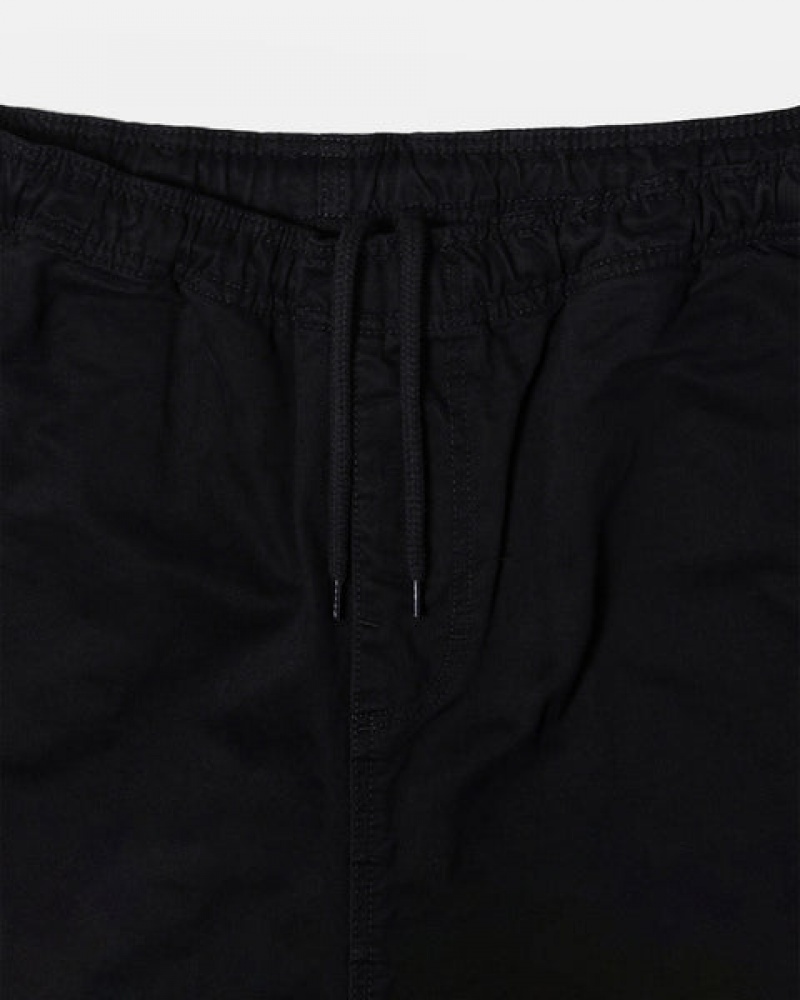 Férfi Stussy Beach Pant Brushed Pamut Nadrág Fekete Magyarország | NGR-3078