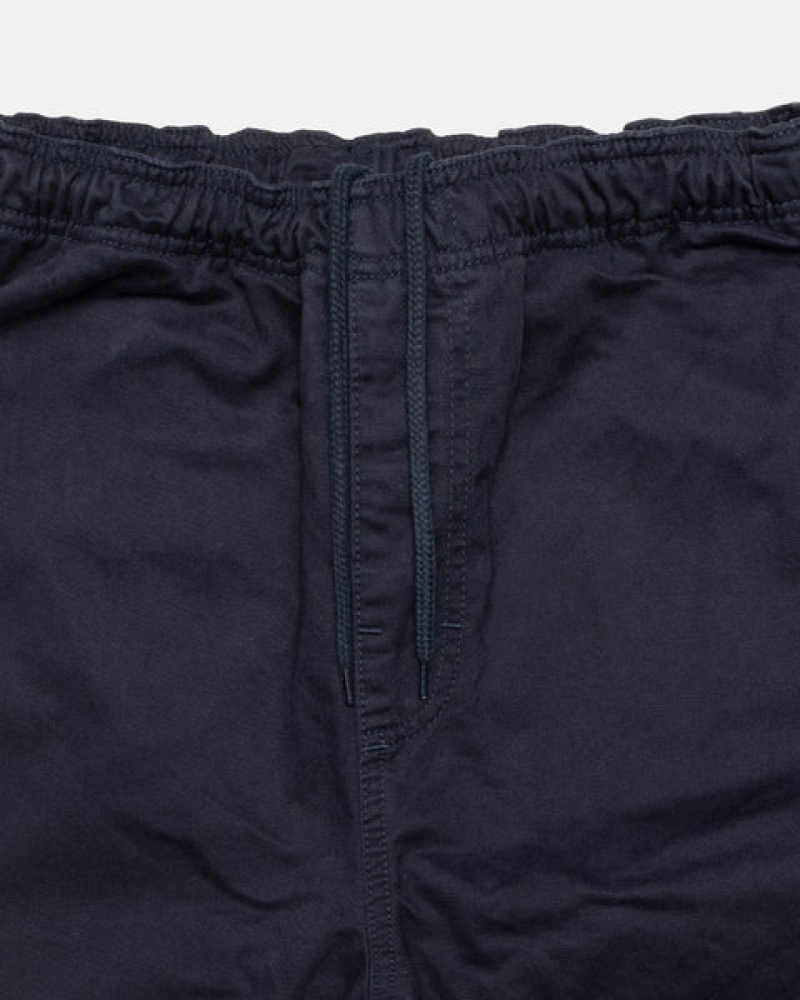 Férfi Stussy Beach Pant Brushed Pamut Nadrág Sötétkék Magyarország | CVT-2241