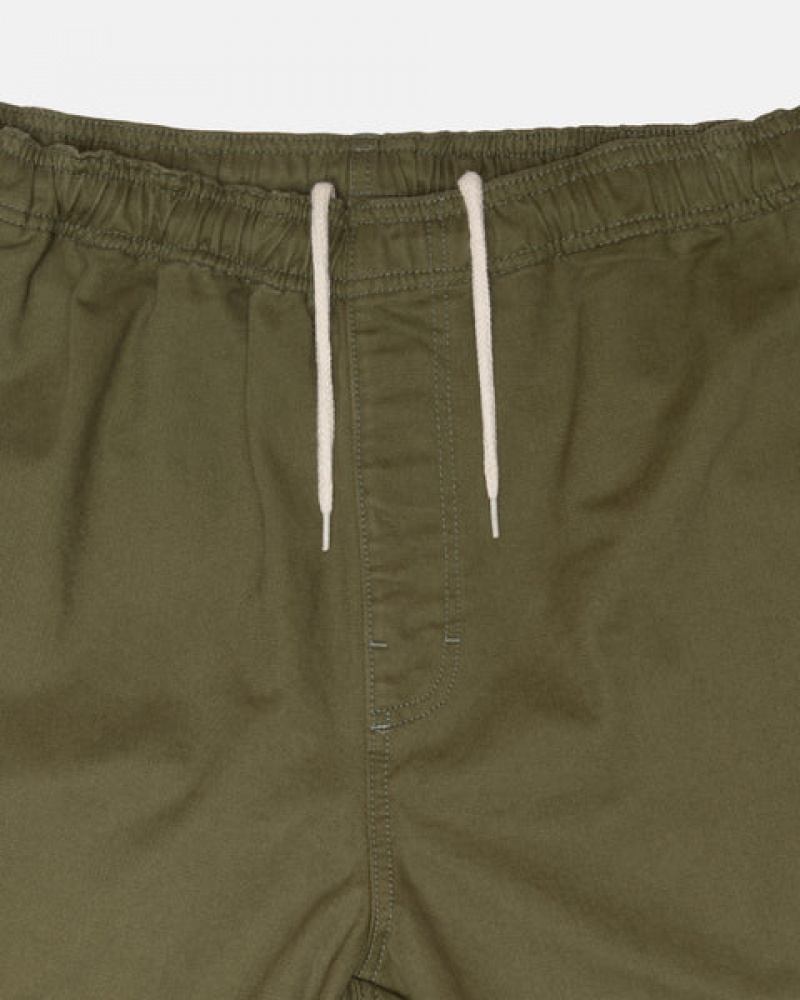 Férfi Stussy Beach Pant Brushed Pamut Nadrág Olivazöld Magyarország | XCZ-4877