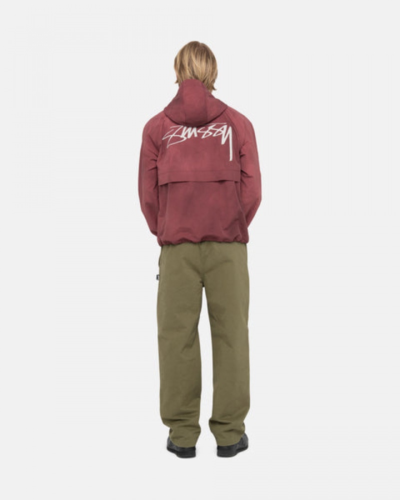 Férfi Stussy Beach Pant Brushed Pamut Nadrág Olivazöld Magyarország | XCZ-4877