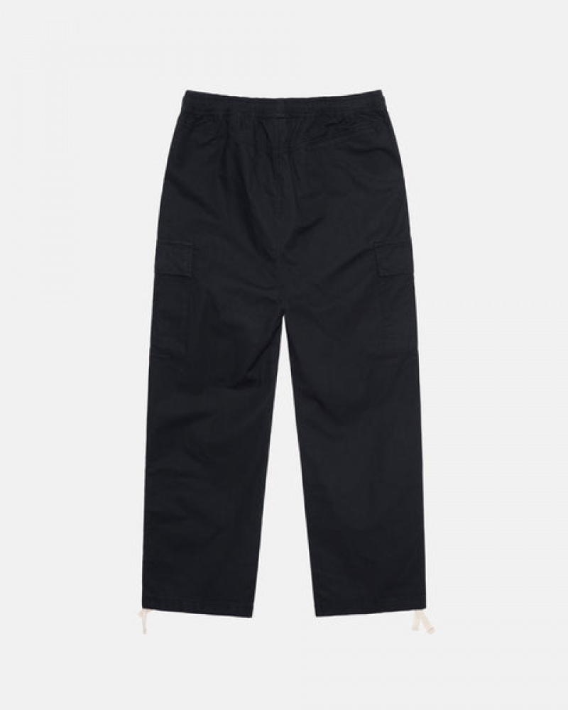 Férfi Stussy Beach Pant Ripstop Cargo Nadrág Fekete Magyarország | JPD-5251