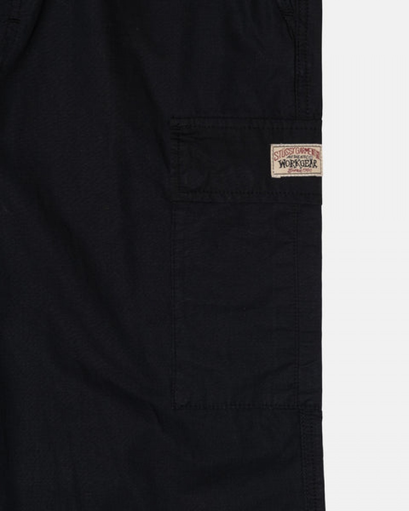 Férfi Stussy Beach Pant Ripstop Cargo Nadrág Fekete Magyarország | JPD-5251