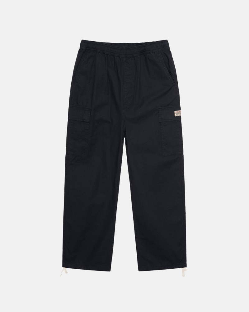 Férfi Stussy Beach Pant Ripstop Cargo Nadrág Fekete Magyarország | JPD-5251