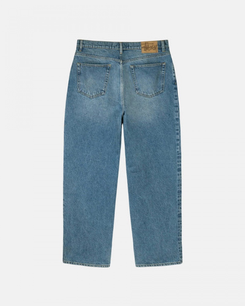 Férfi Stussy Big Ol' Jean Denim Denim Kék Magyarország | SQM-2893