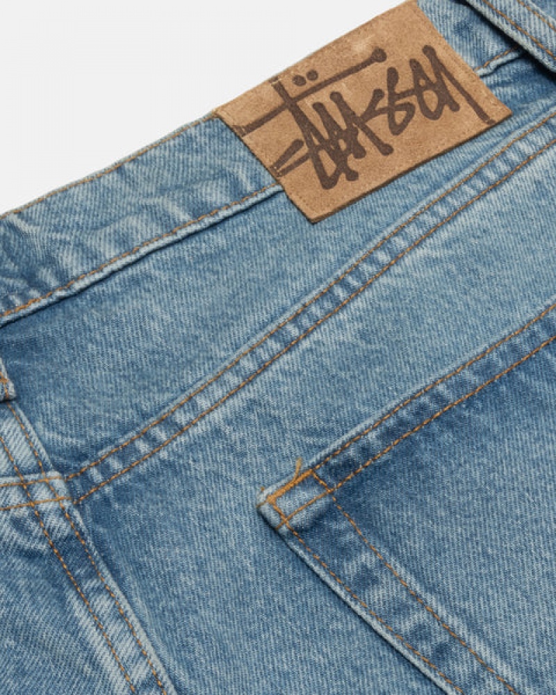 Férfi Stussy Big Ol' Jean Denim Denim Kék Magyarország | SQM-2893