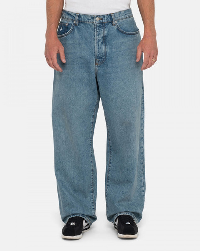 Férfi Stussy Big Ol' Jean Denim Denim Kék Magyarország | SQM-2893