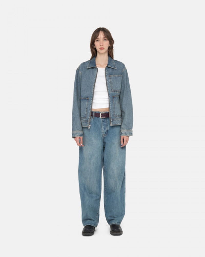 Férfi Stussy Big Ol' Jean Denim Denim Kék Magyarország | SQM-2893