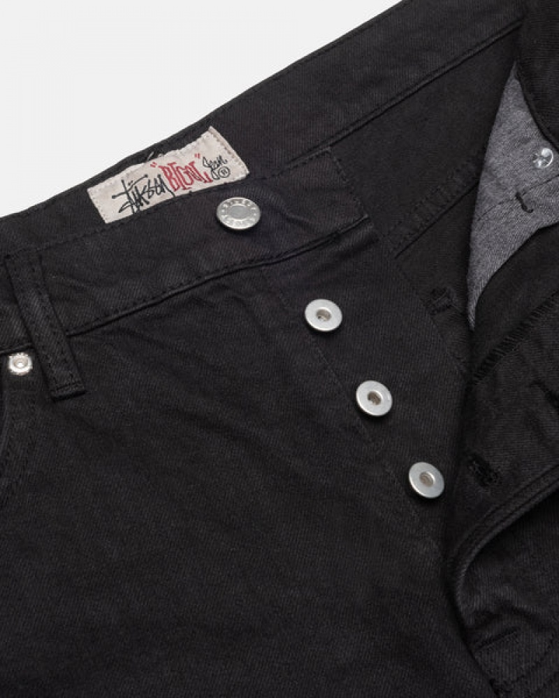 Férfi Stussy Big Ol' Jean Overdyed Nadrág Fekete Magyarország | ABE-6035