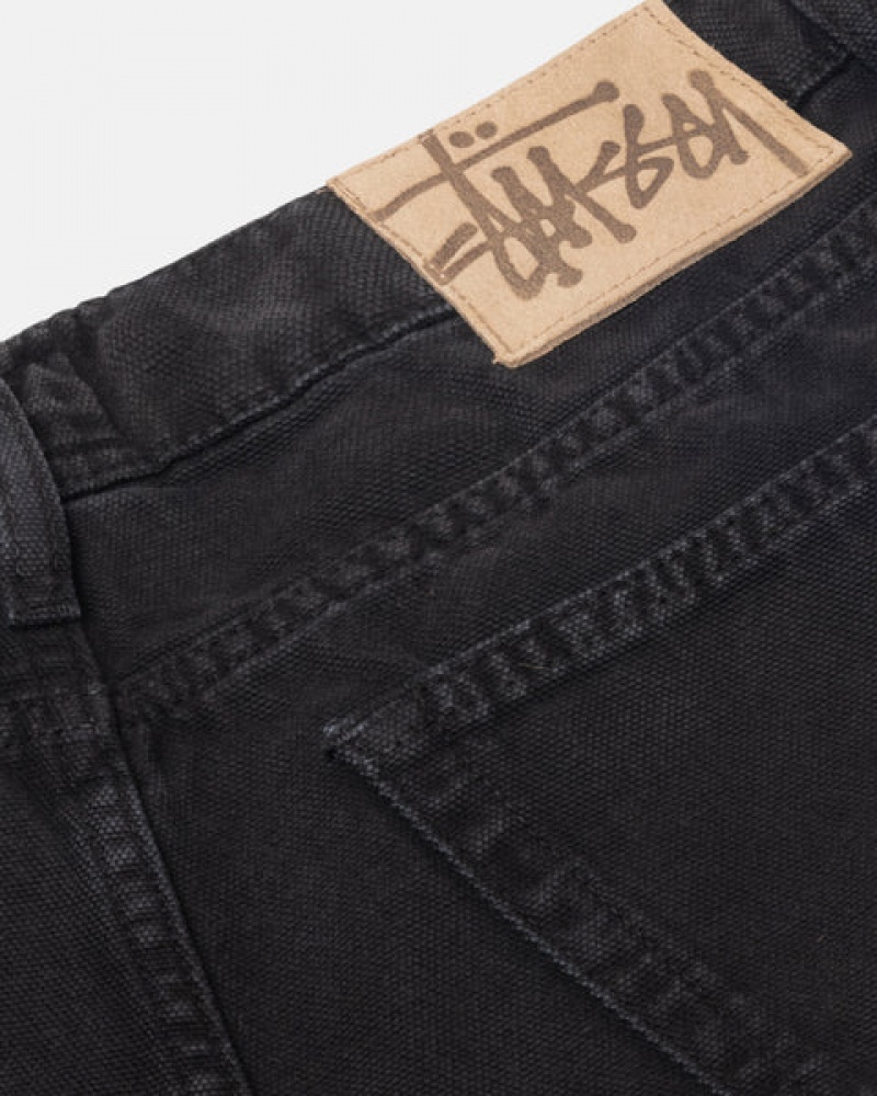 Férfi Stussy Big Ol' Jean Washed Vászon Denim Fekete Magyarország | LWL-8996