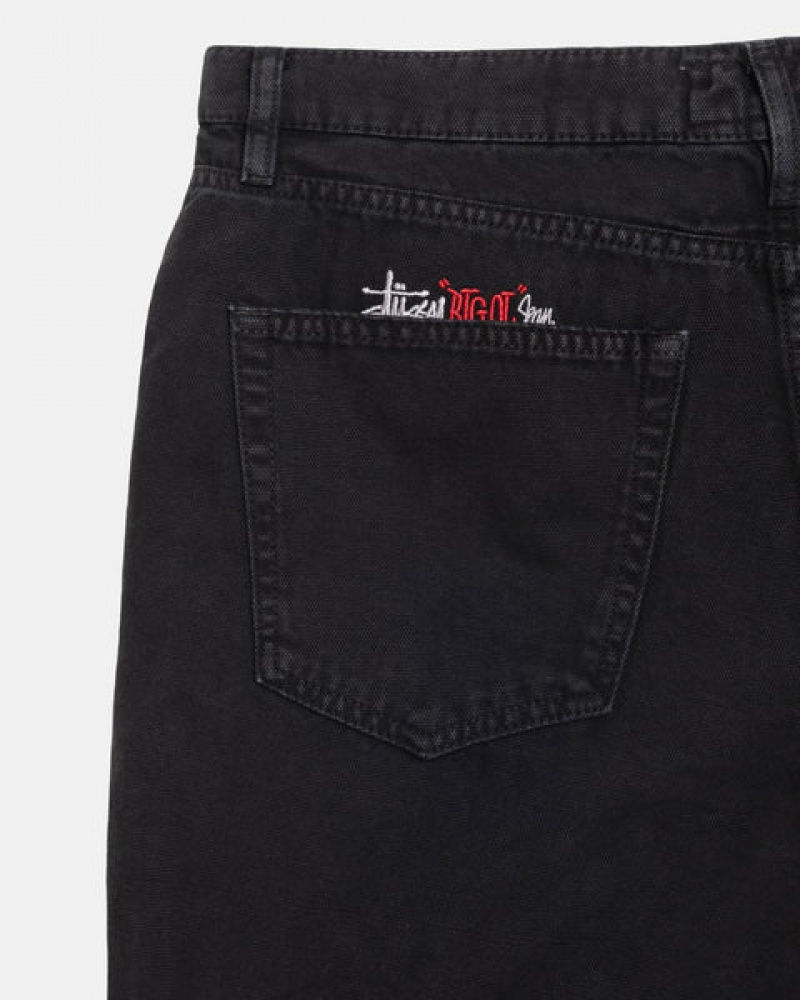 Férfi Stussy Big Ol' Jean Washed Vászon Denim Fekete Magyarország | LWL-8996