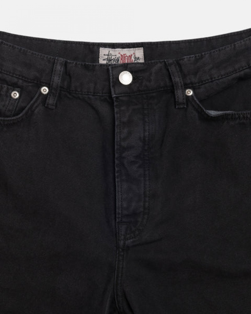 Férfi Stussy Big Ol' Jean Washed Vászon Denim Fekete Magyarország | LWL-8996