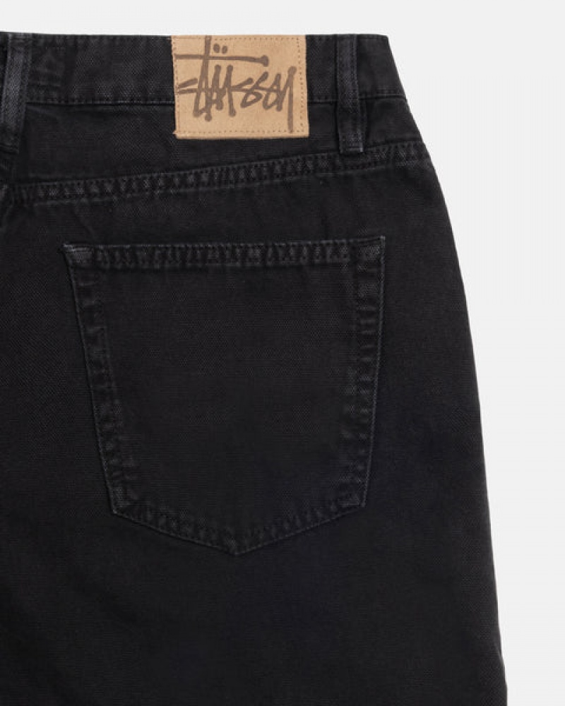 Férfi Stussy Big Ol' Jean Washed Vászon Denim Fekete Magyarország | LWL-8996