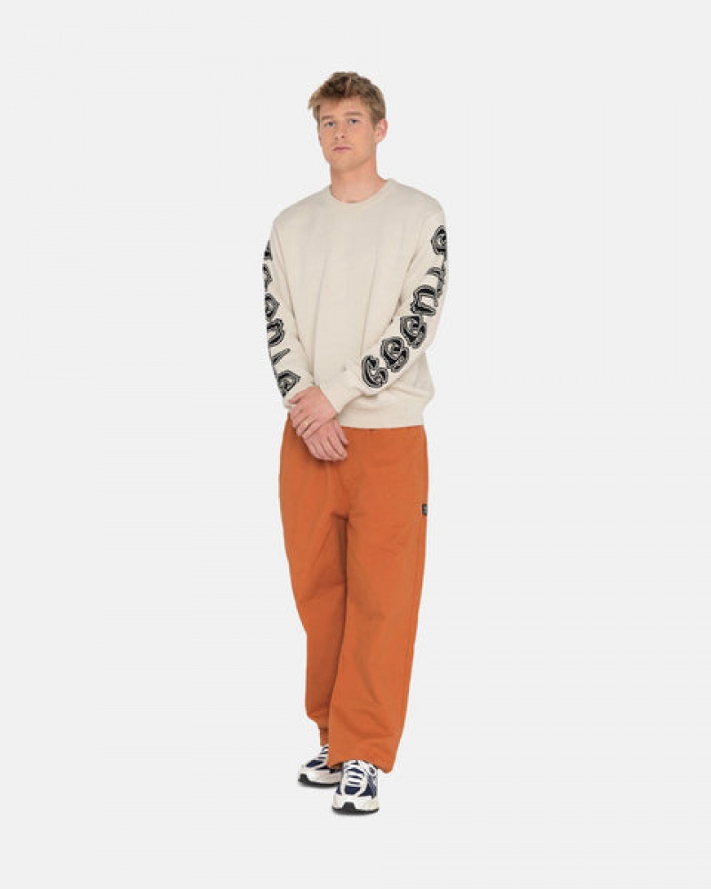 Férfi Stussy Brushed Beach Pant Nadrág Barna Magyarország | EOW-8465