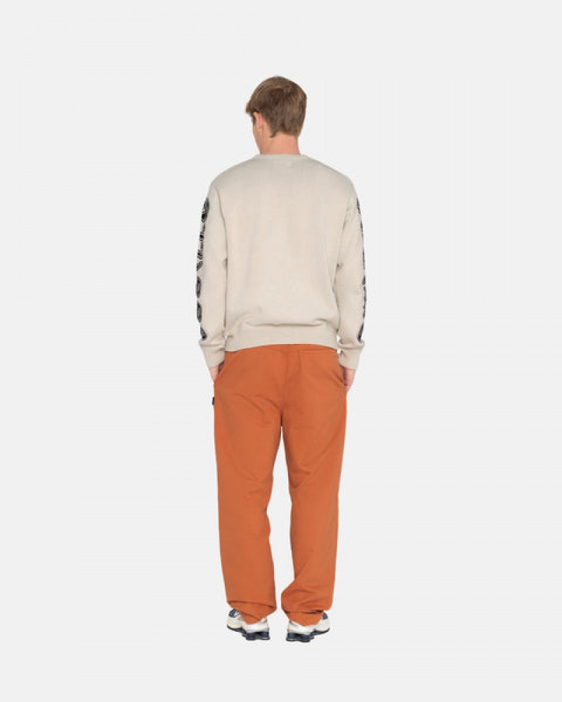 Férfi Stussy Brushed Beach Pant Nadrág Barna Magyarország | EOW-8465