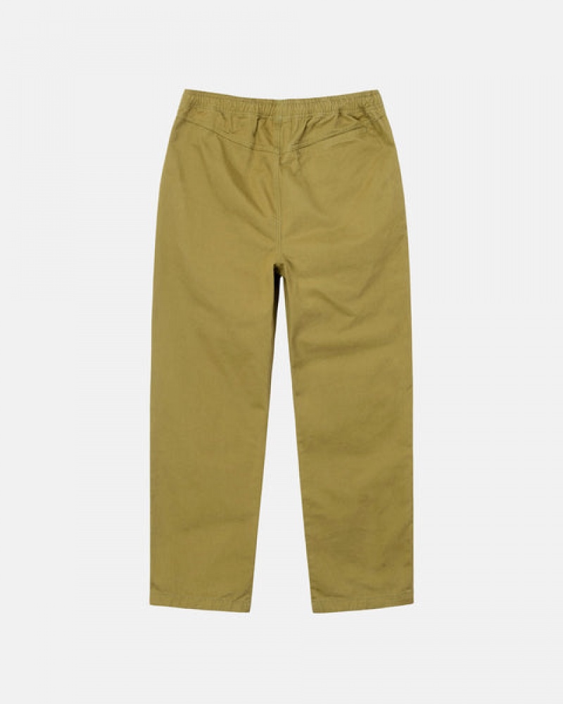 Férfi Stussy Brushed Beach Pant Nadrág Sötétolivazöld Magyarország | SUH-2394