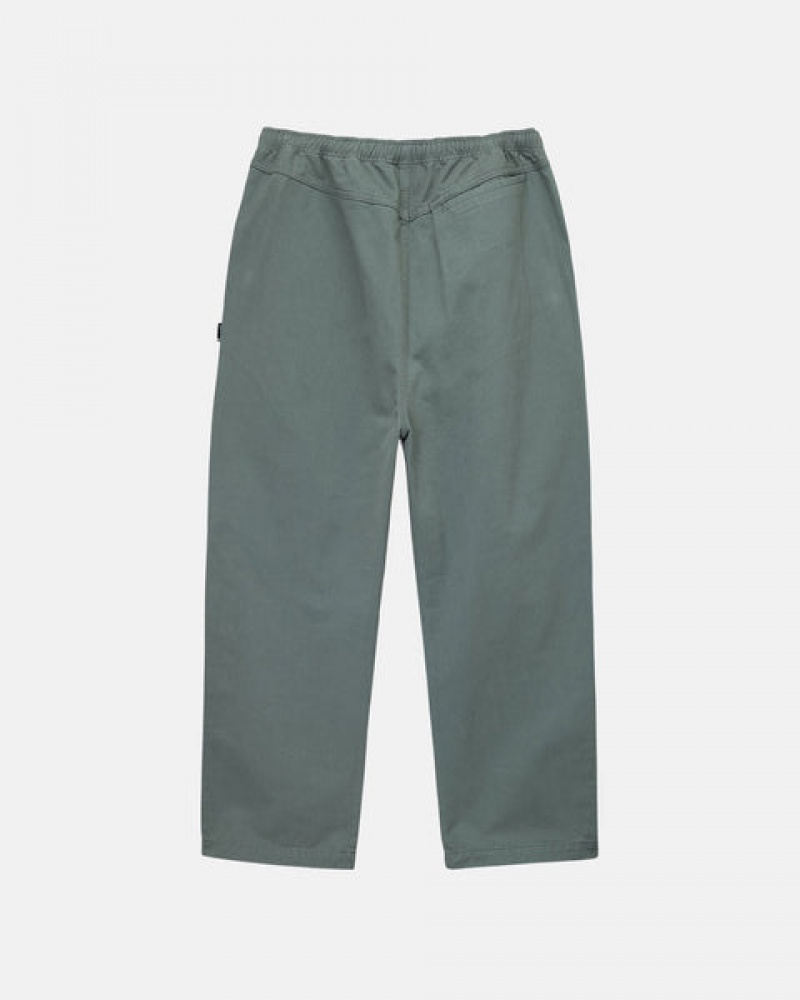 Férfi Stussy Brushed Beach Pant Nadrág Zöld Magyarország | LRQ-4832