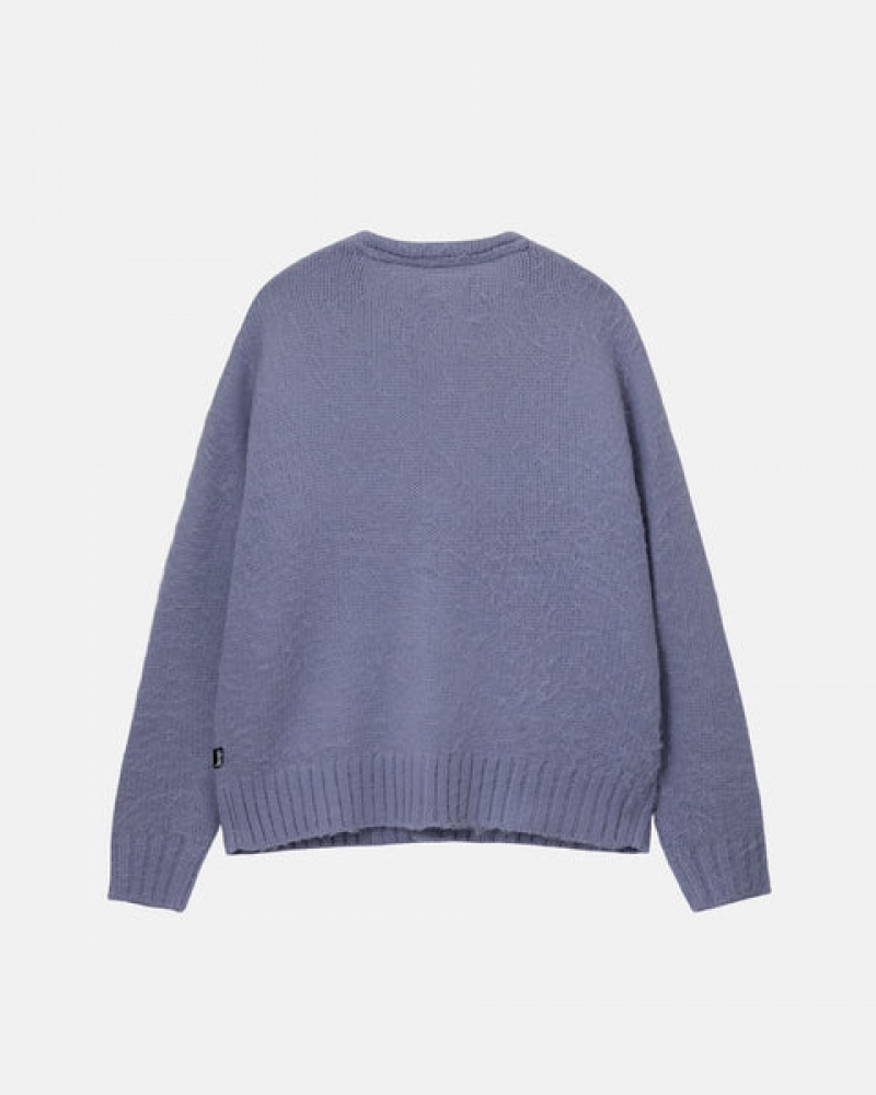 Férfi Stussy Brushed Cardigan Pulóverek Lila Magyarország | JWB-8781