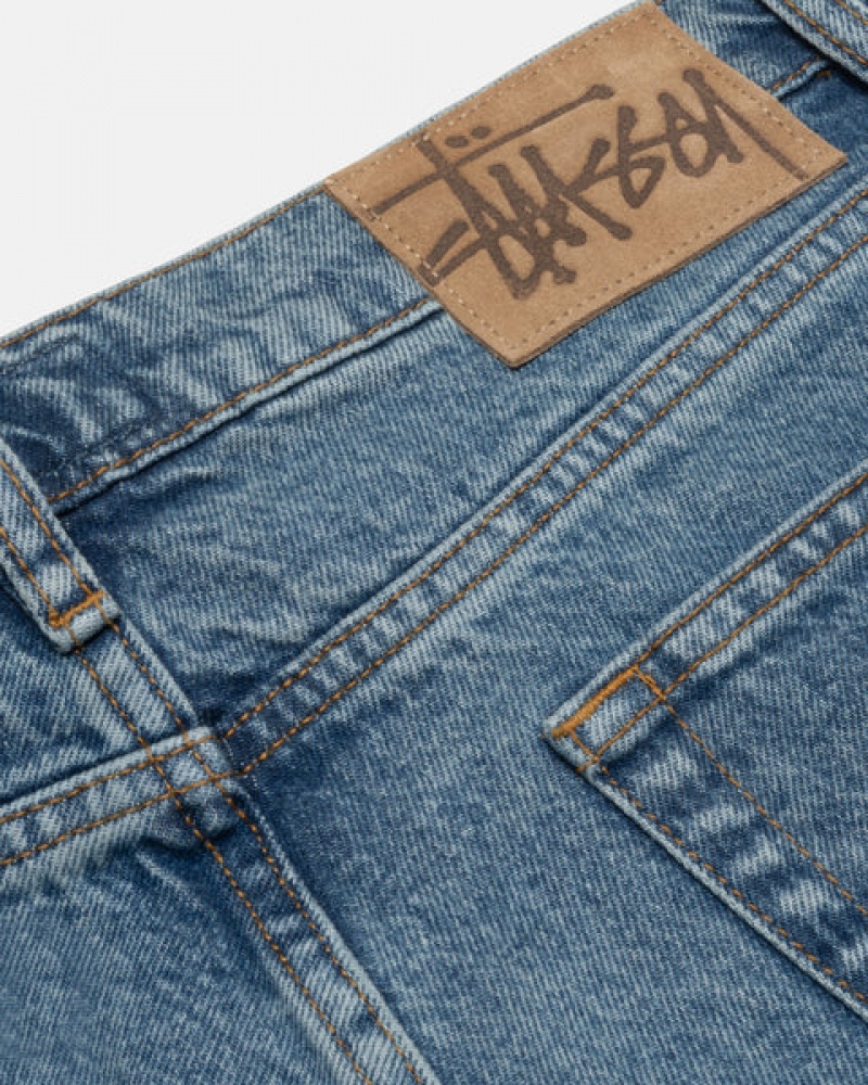 Férfi Stussy Classic Jean Denim Denim Kék Magyarország | WCK-0927