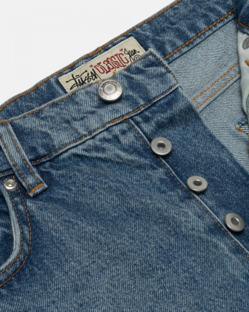 Férfi Stussy Classic Jean Denim Nadrág Kék Magyarország | BTZ-7506