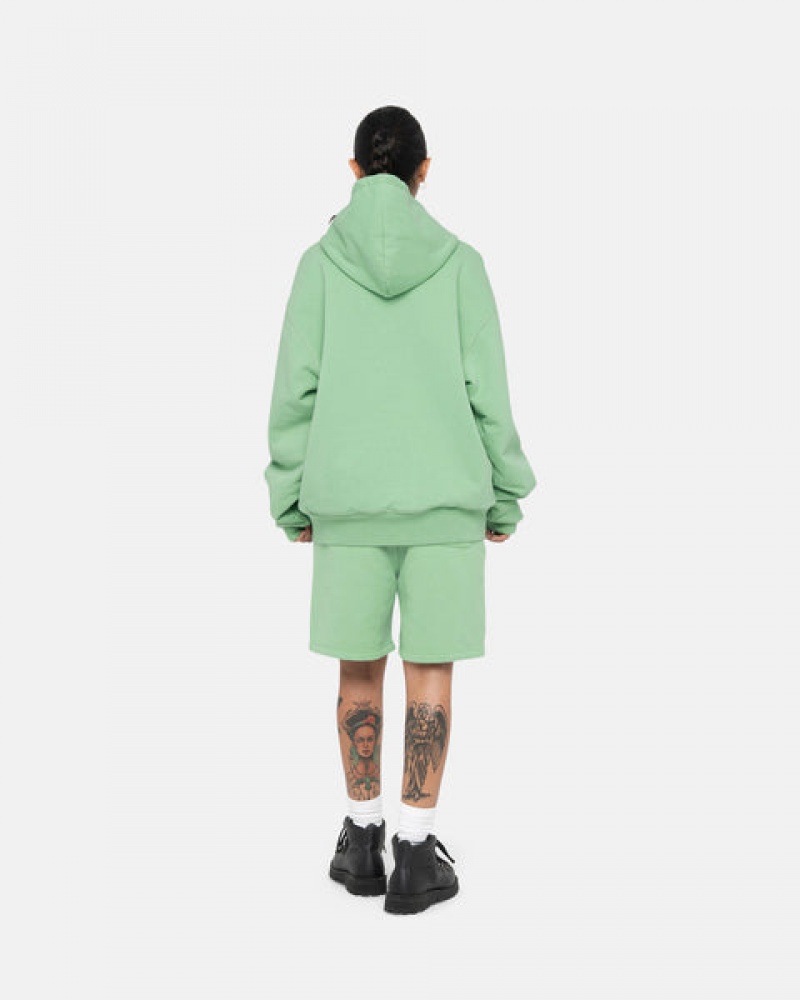 Férfi Stussy Double Face Label Zip Hoodie Kapucnis Pulóver Zöld Magyarország | ZXQ-2565