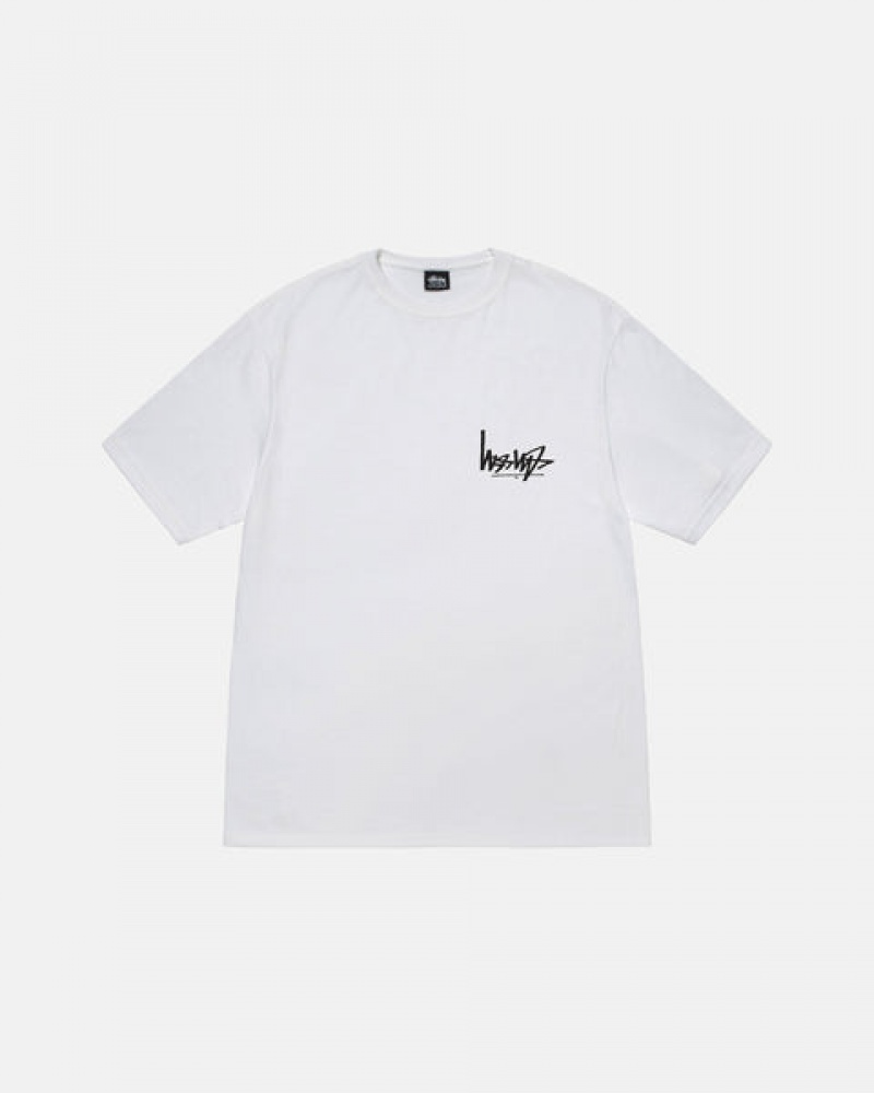 Férfi Stussy Flipped Tee Póló Fehér Magyarország | ZZI-0489