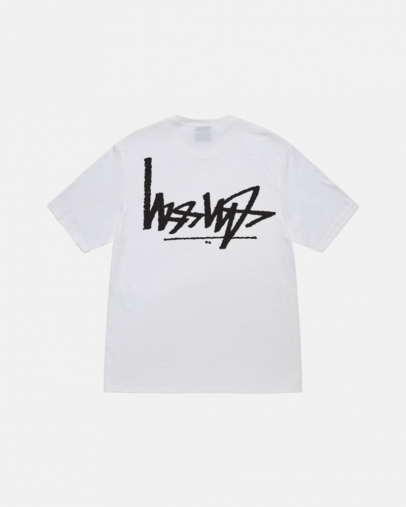 Férfi Stussy Flipped Tee Póló Fehér Magyarország | ZZI-0489