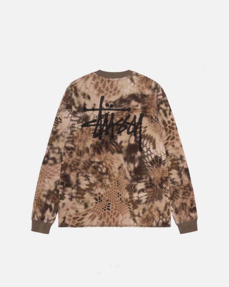 Férfi Stussy Kryptek Camo LS Thermal Felsők Barna Magyarország | TUD-1956