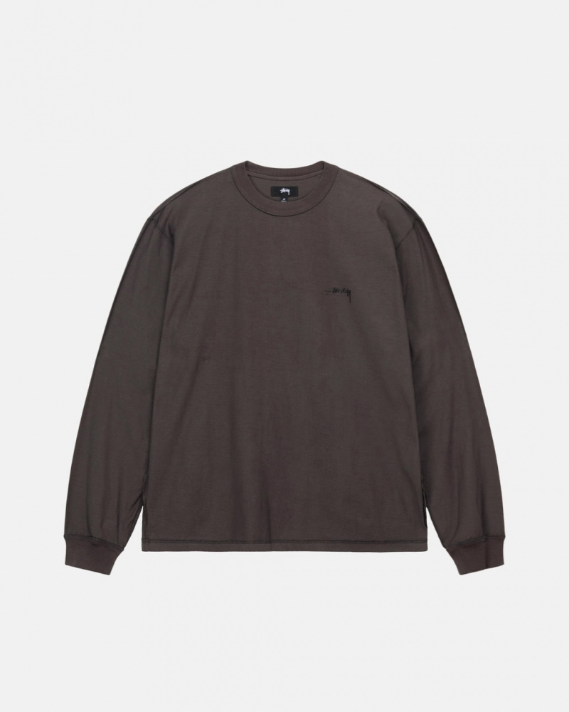 Férfi Stussy Lazy Ls Tee Felsők Fekete Magyarország | VGZ-0329