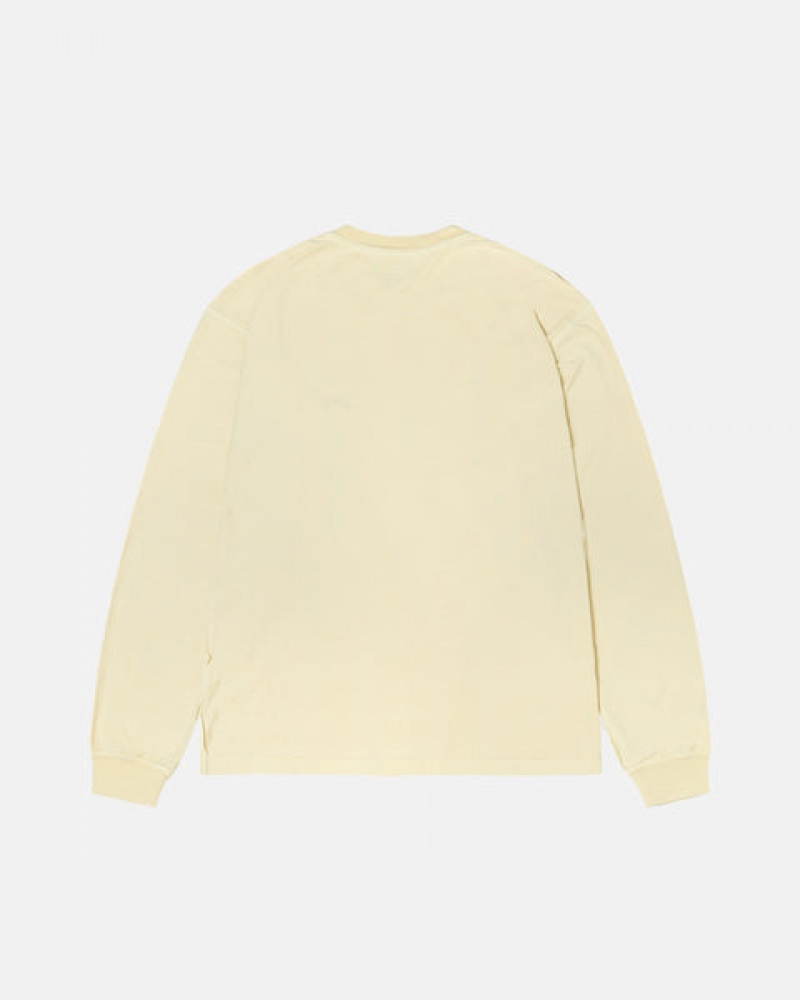 Férfi Stussy Lazy Ls Tee Felsők Sárga Magyarország | CPW-4002