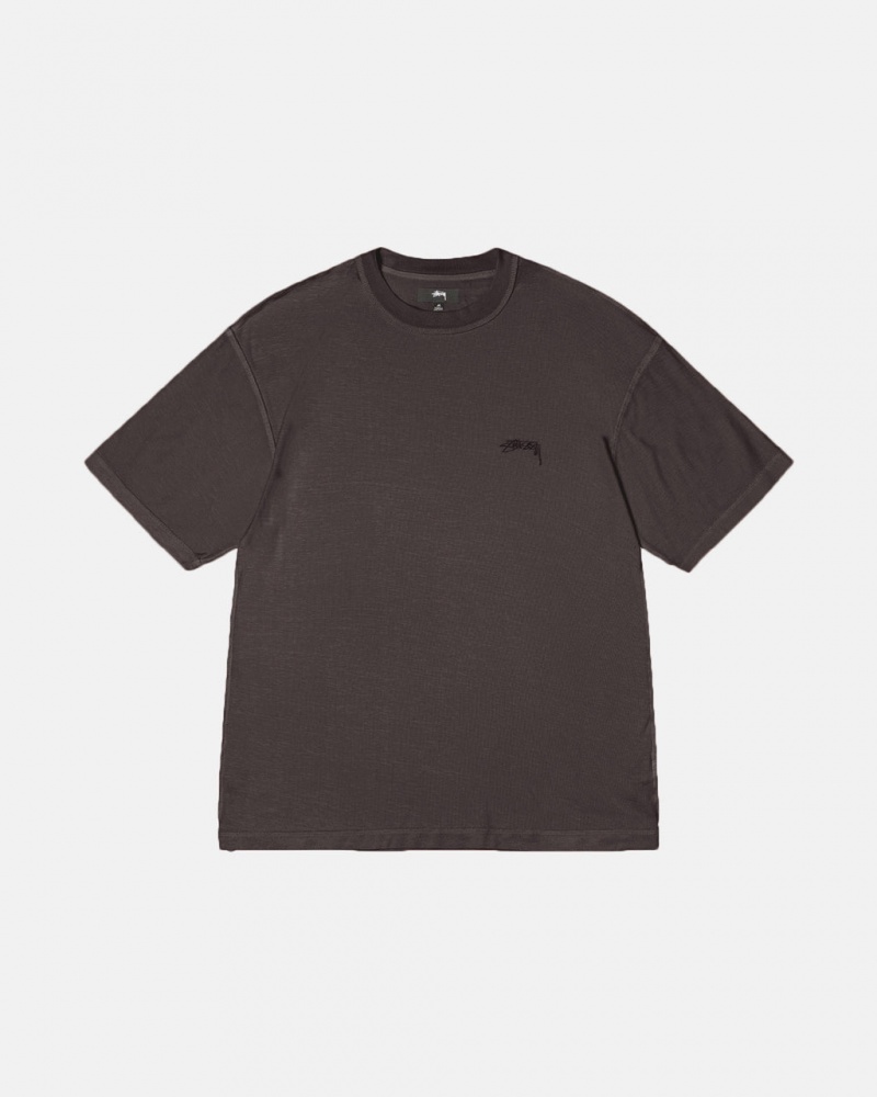 Férfi Stussy Lazy Tee Felsők Fekete Magyarország | TKJ-8255