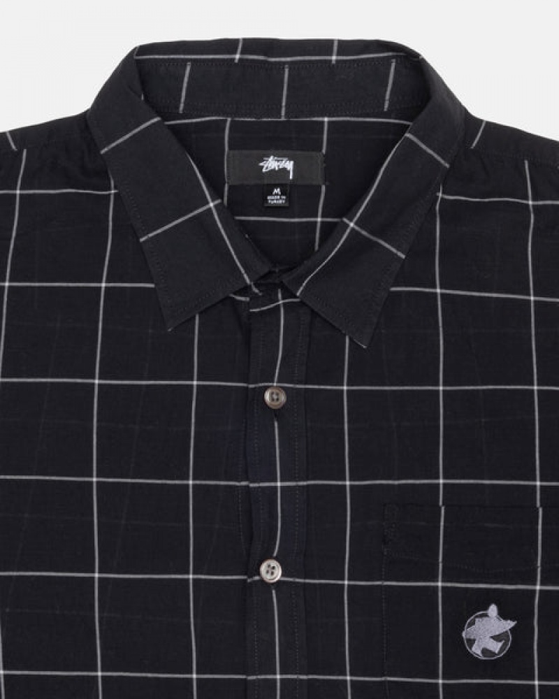 Férfi Stussy Light Weight Classic Shirt Ingek Fekete Magyarország | WQK-6206