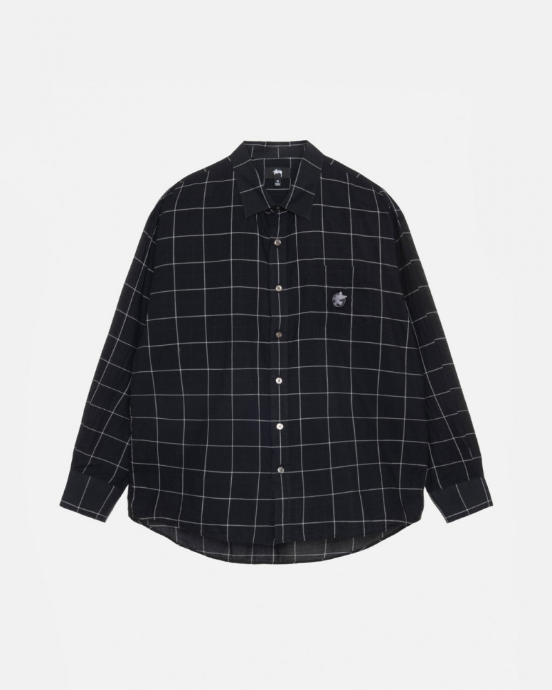 Férfi Stussy Light Weight Classic Shirt Ingek Fekete Magyarország | WQK-6206