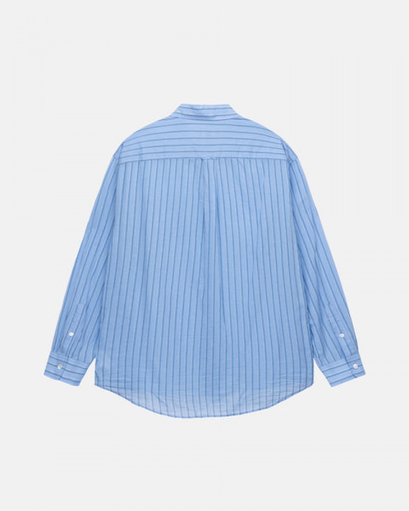 Férfi Stussy Light Weight Classic Shirt Ingek Kék Magyarország | KUZ-5376