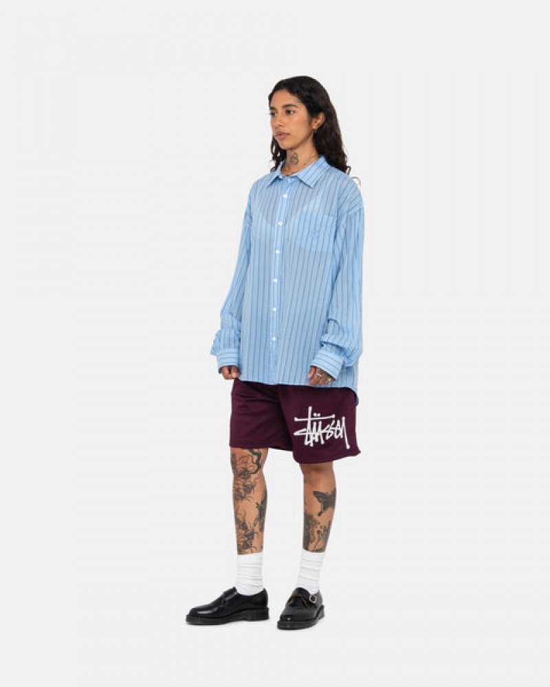 Férfi Stussy Light Weight Classic Shirt Ingek Kék Magyarország | KUZ-5376