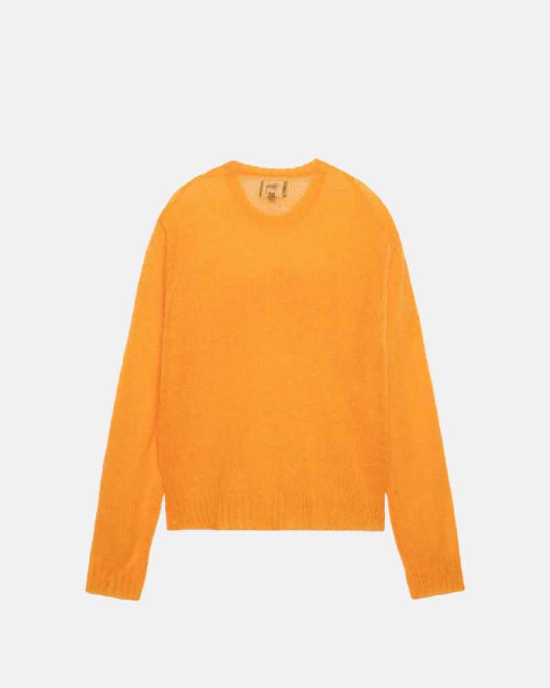 Férfi Stussy Loose Knit Pulóver Pulóverek Narancssárga Magyarország | GZF-2067