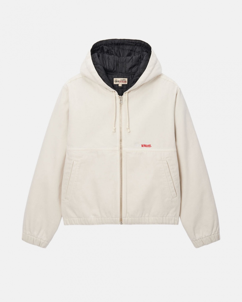 Férfi Stussy Munka Jacket Insulated Vászon Kabát Bézs Magyarország | IKY-0954