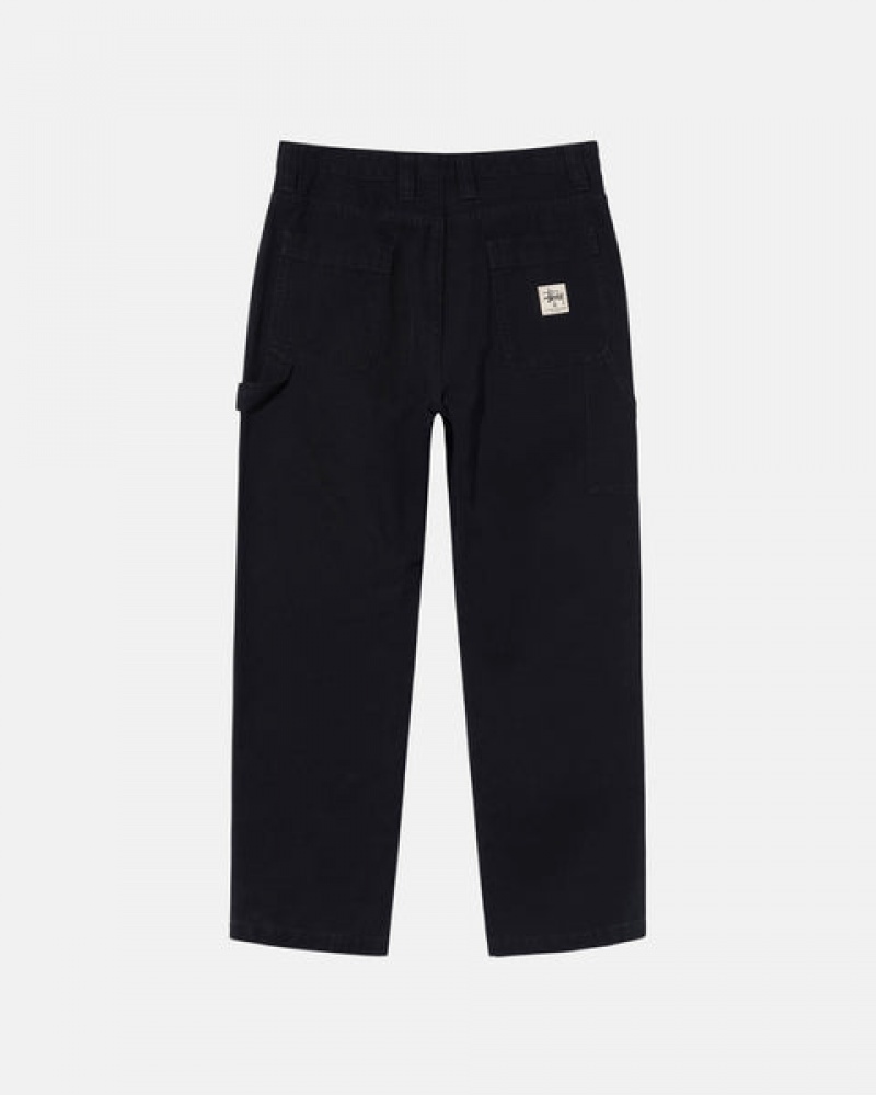 Férfi Stussy Munka Pant Vászon Nadrág Fekete Magyarország | JZY-6212