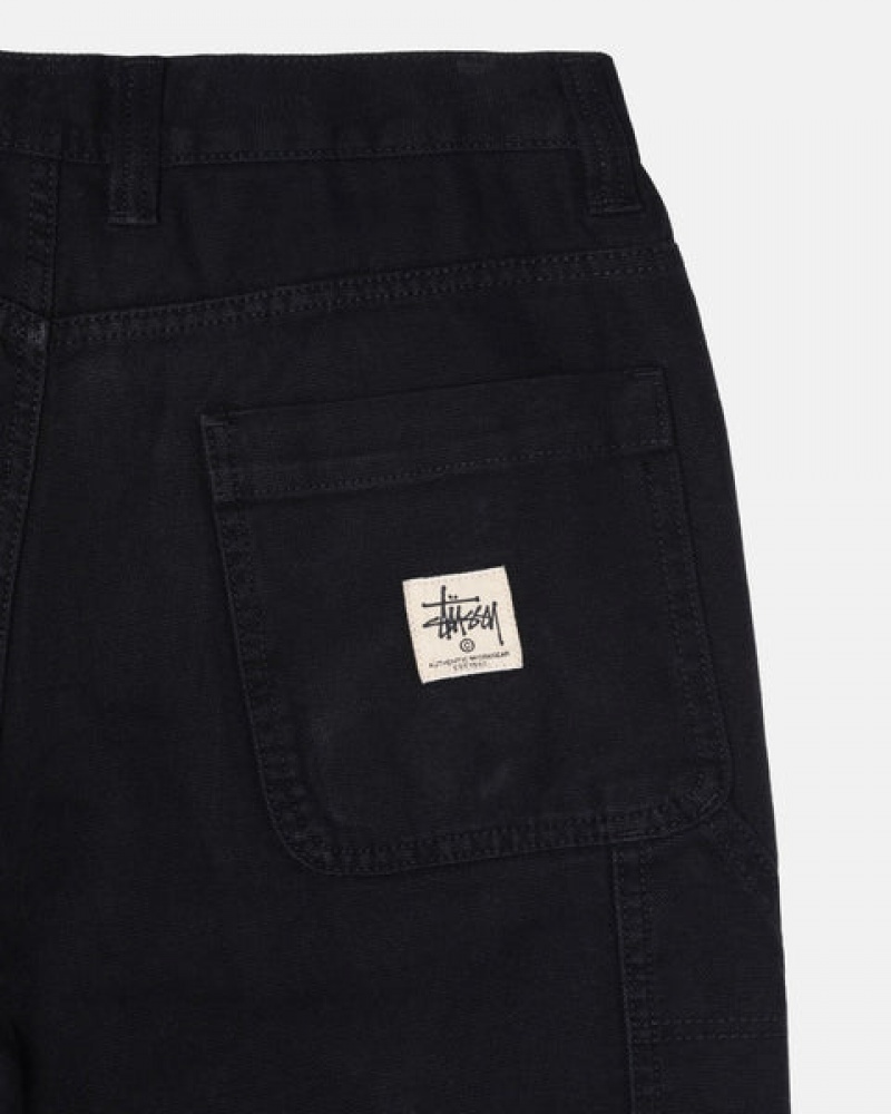 Férfi Stussy Munka Pant Vászon Nadrág Fekete Magyarország | JZY-6212