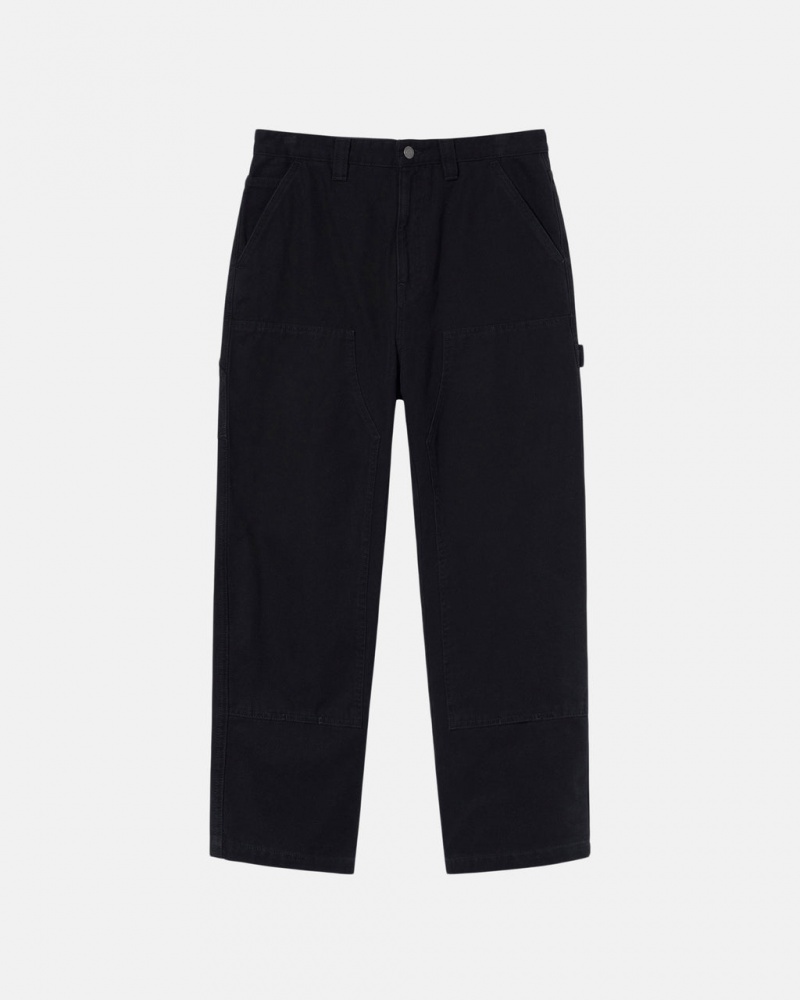 Férfi Stussy Munka Pant Vászon Nadrág Fekete Magyarország | JZY-6212